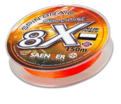 Saenger 8x Specialist Spin Braid 150m Fluo Orange 0,12mm