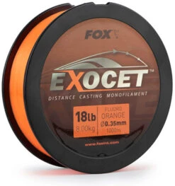 Fox Exocet Fluoro Orange Mono 0.35mm 18lb/8.0kg (1000m)