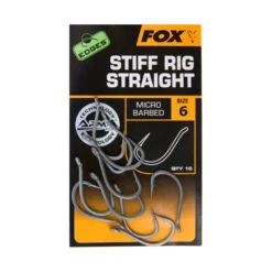 Fox Edges Stiff Rig Straight Hooks Size 6 Micro Barbed -TackleXpert Winkel 95df65c01353e696