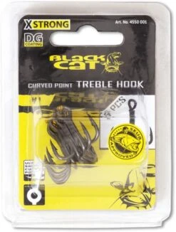 Black Cat Curved Point Treble Hook DG Size 2/0 (5 Stuks)