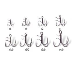 Quantum Claw Treble Hooks Mat Finish 4pcs Size 2